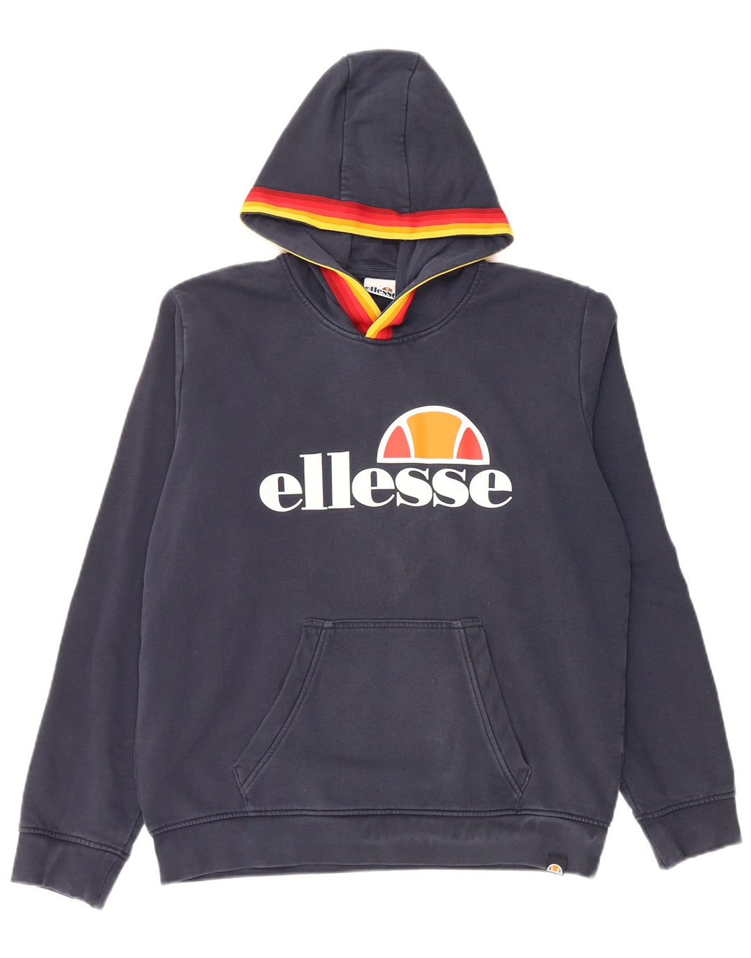 Pulover cu glugă cu grafic ELLESSE pentru băieți 15-16 ani bumbac bleumarin