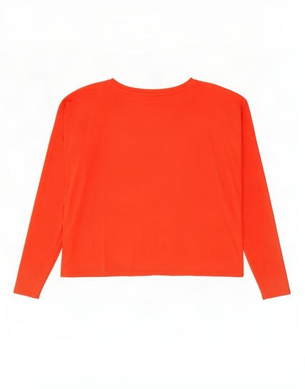 Topshop Top supradimensionat pentru femei cu mânecă lungă UK 14, mare, roșu, viscoză