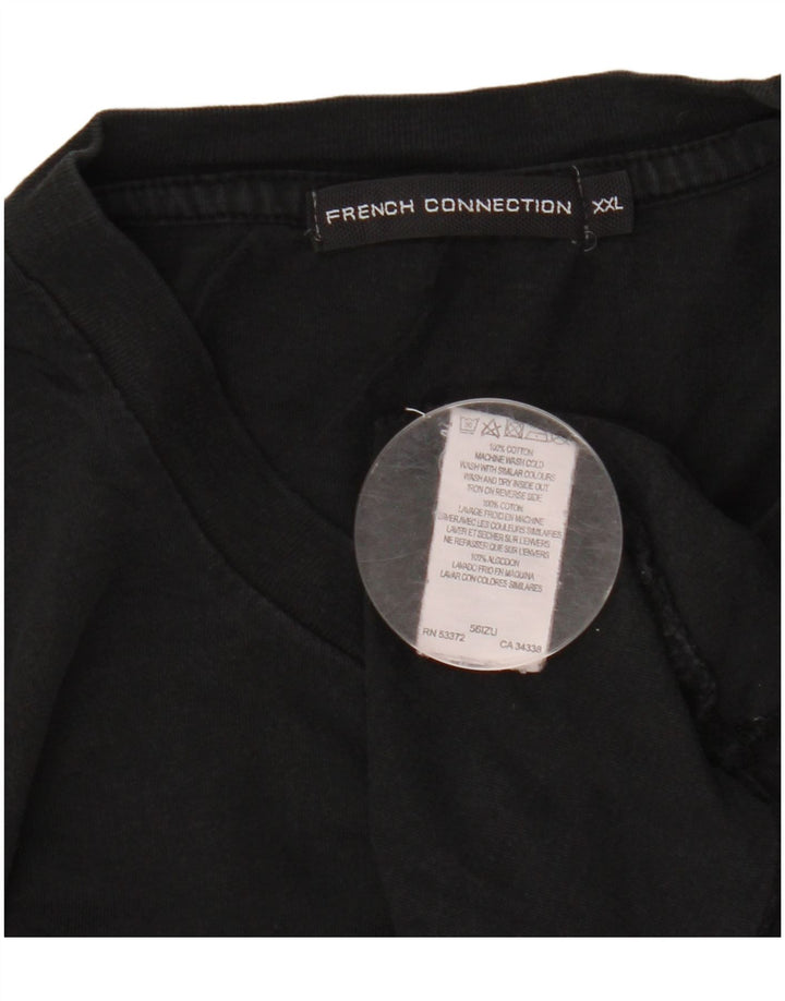 Tricou grafic pentru bărbați French Connection Top 2XL bumbac negru