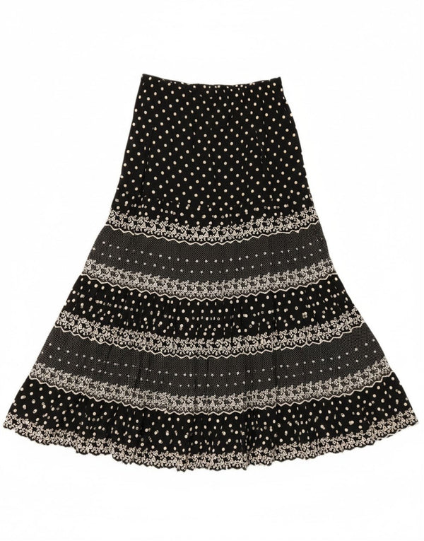 Fusta țigănească vintage pentru femei W28 Medium Black Spotted