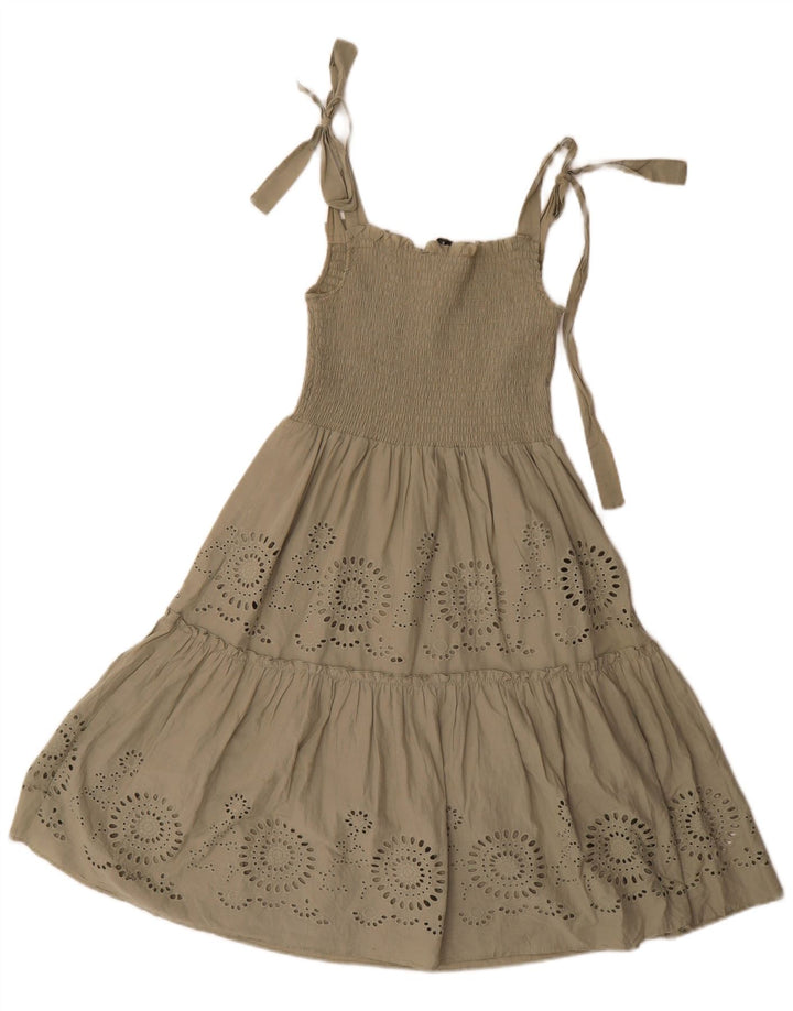 Rochie de soare pentru femei Zara UK 8 Small Kaki Poliester