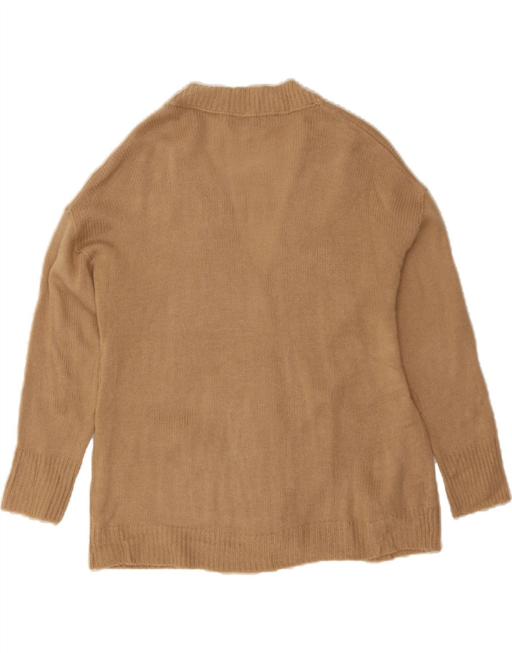 OASIS Womens Longline Cardigan Sweater UK 14 Medium Beige Acrylic Vintage Oasis and Second-Hand Oasis from Messina Hembry 