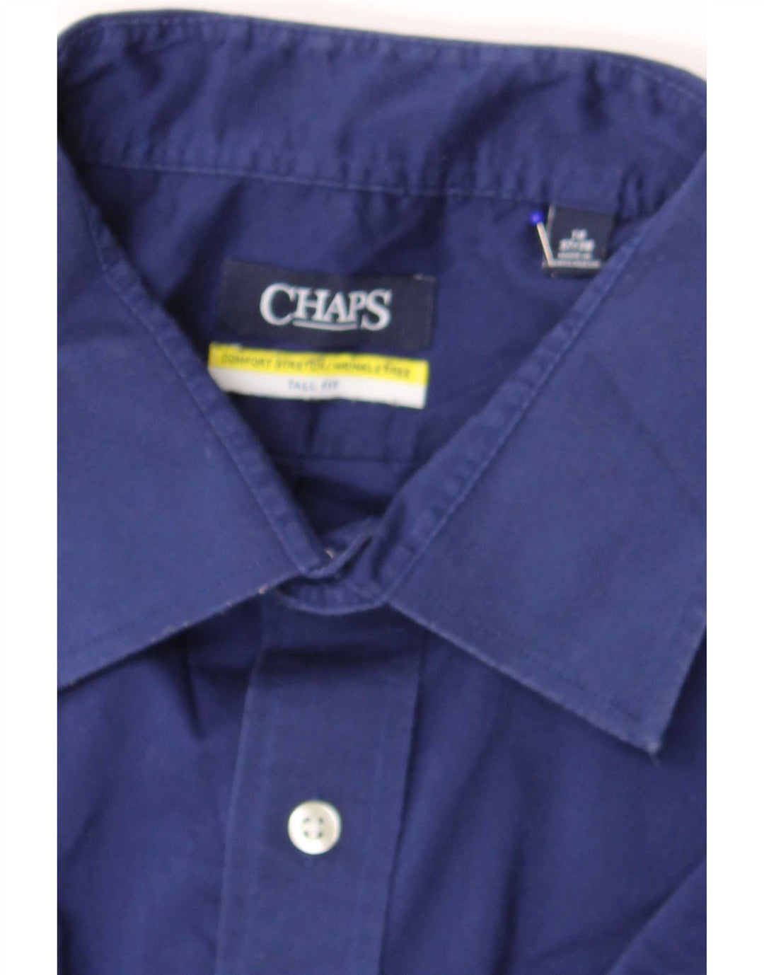 Cămașă înaltă pentru bărbați Chaps Mărimea 18 2XL Bumbac albastru