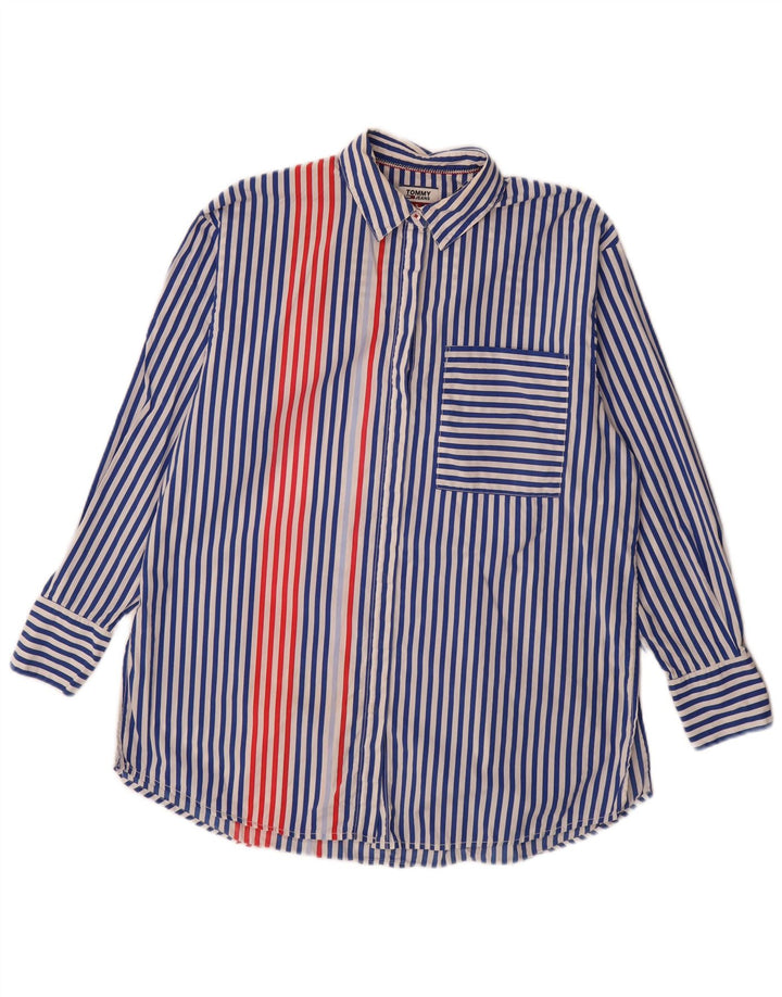 Cămașă pentru bărbați Tommy Hilfiger, bumbac cu dungi mici, albastre