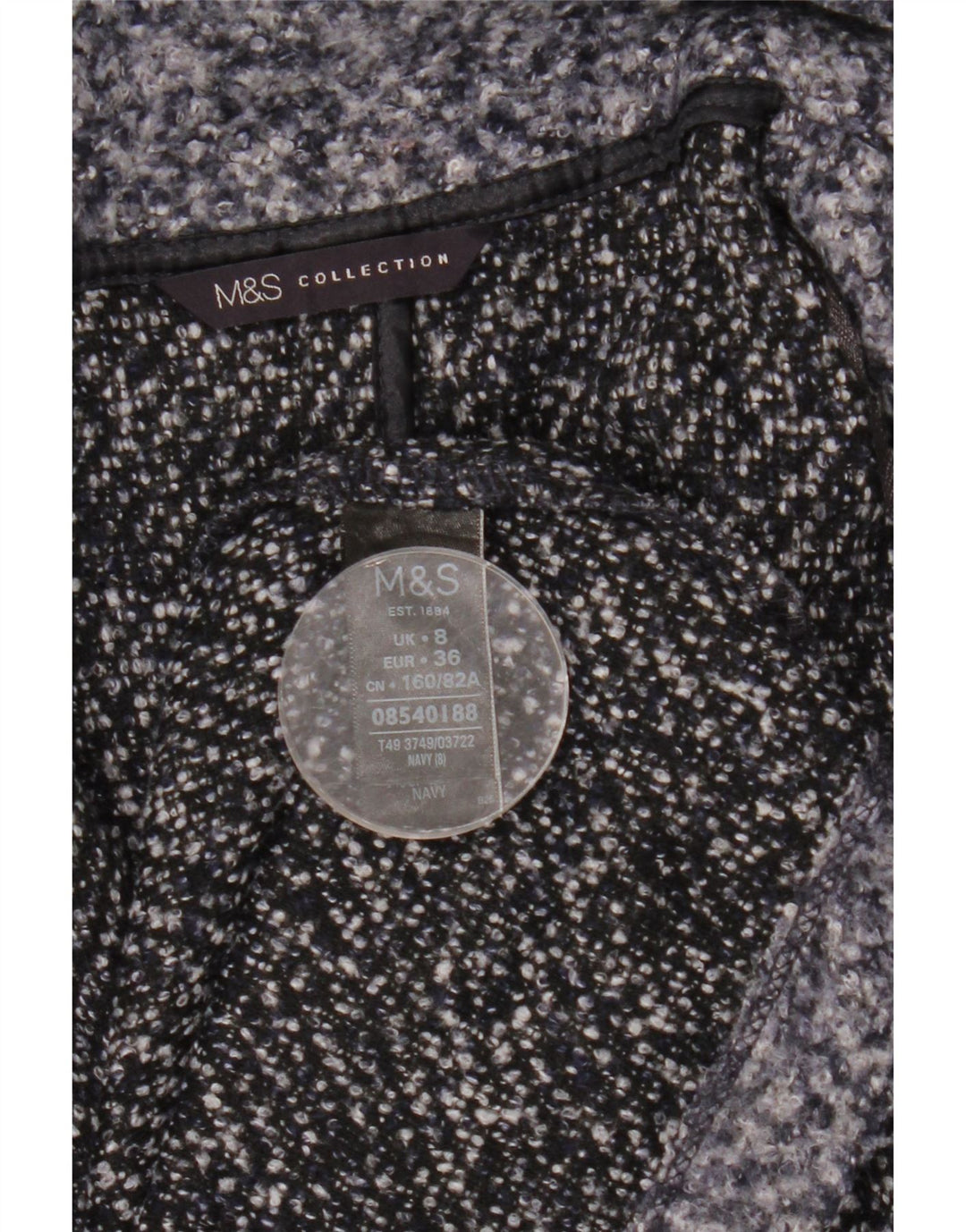 Palton pentru femei Marks & Spencer UK 8 mic, albastru marin, poliester cu pături