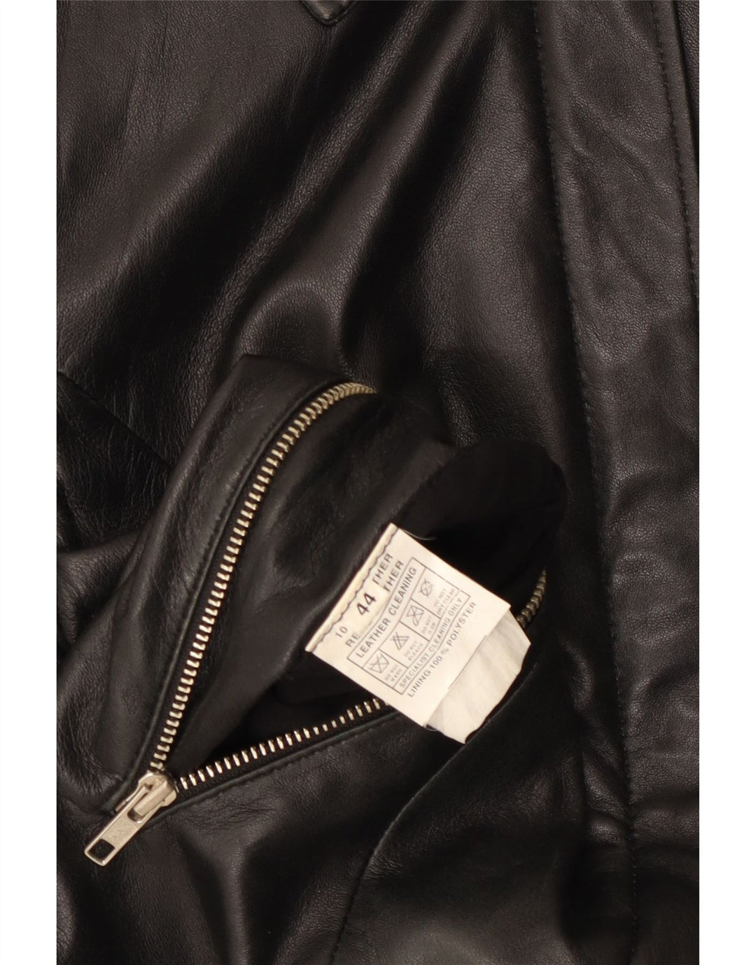 Geaca de piele vintage pentru femei IT 44 Medium Black Leather