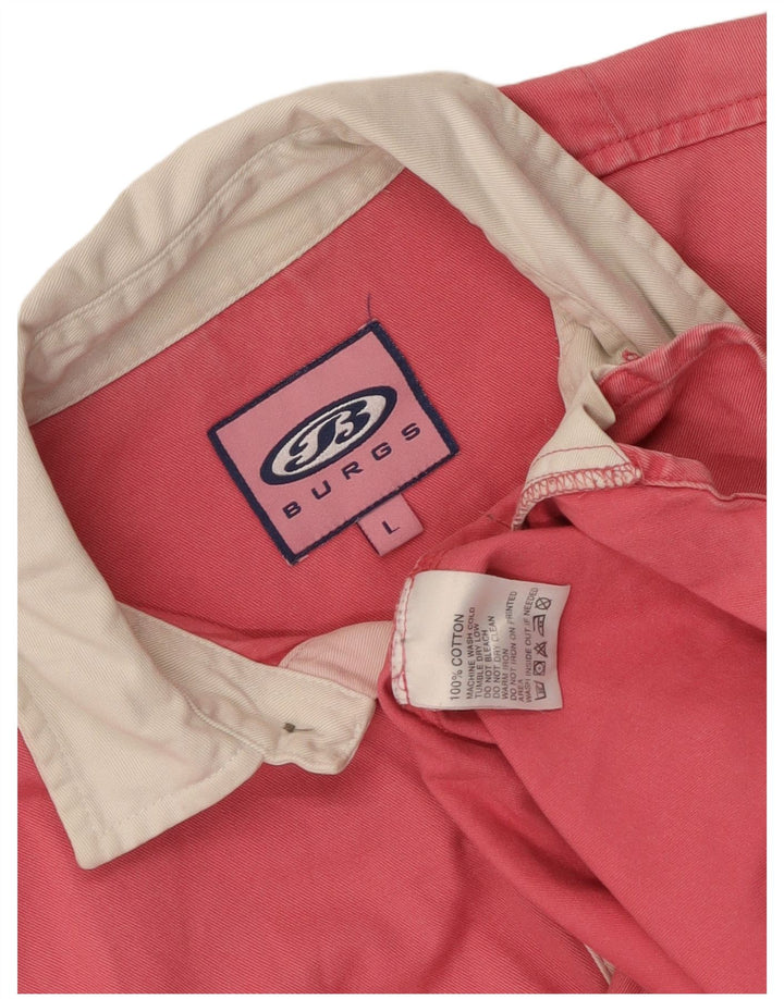 Cămașă vintage pulover cu grafică pentru femei UK 16 mare, roz, bumbac color bloc