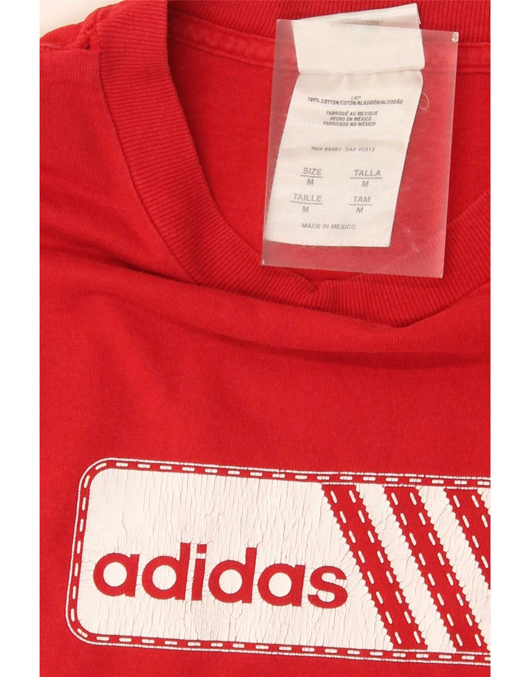 Tricou grafic pentru bărbați Adidas Top, bumbac roșu mediu