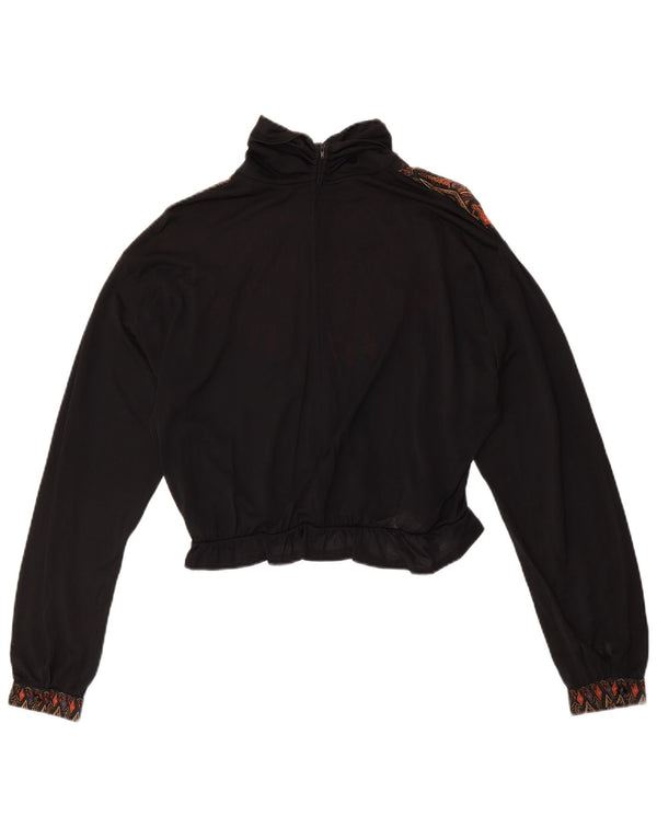 Bluză vintage supradimensionată pentru femei UK 16 Large Black Fair Isle