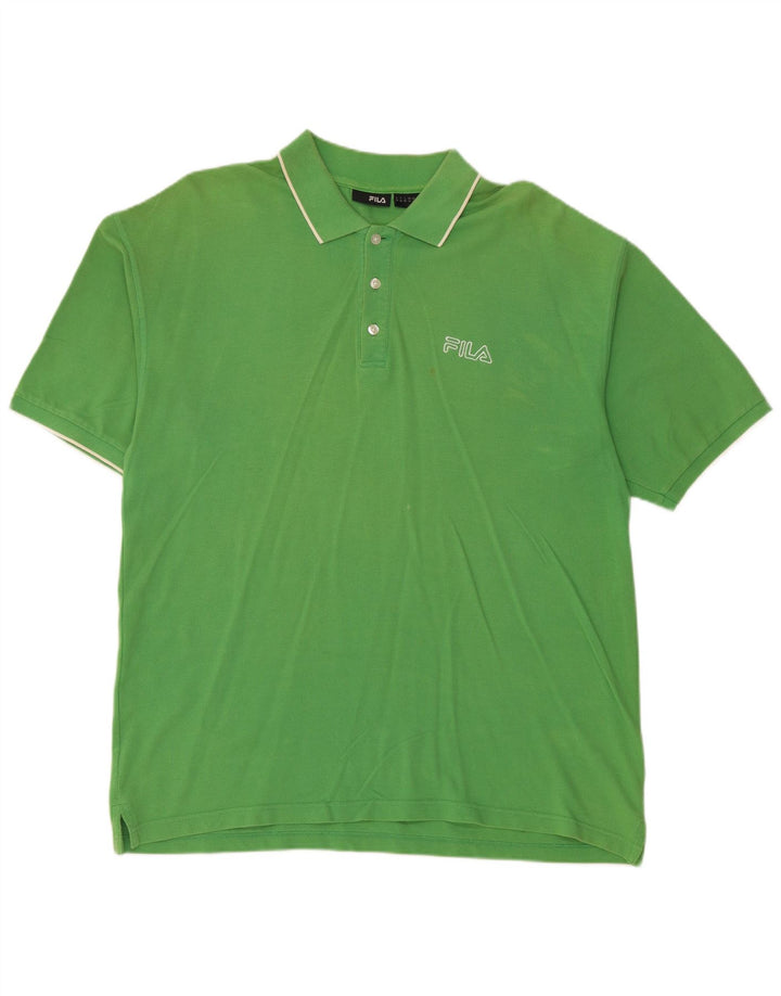 FILA Mens Polo Shirt XL Green Cotton
