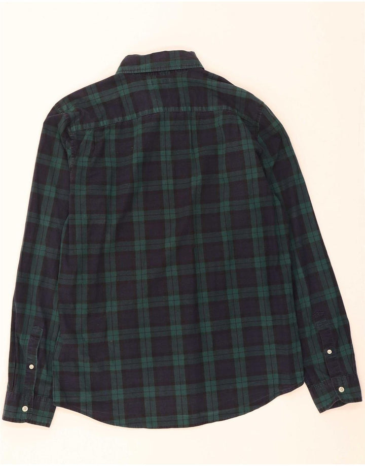 GAP Mens Slim Shirt Large Navy Blue Check Cotton