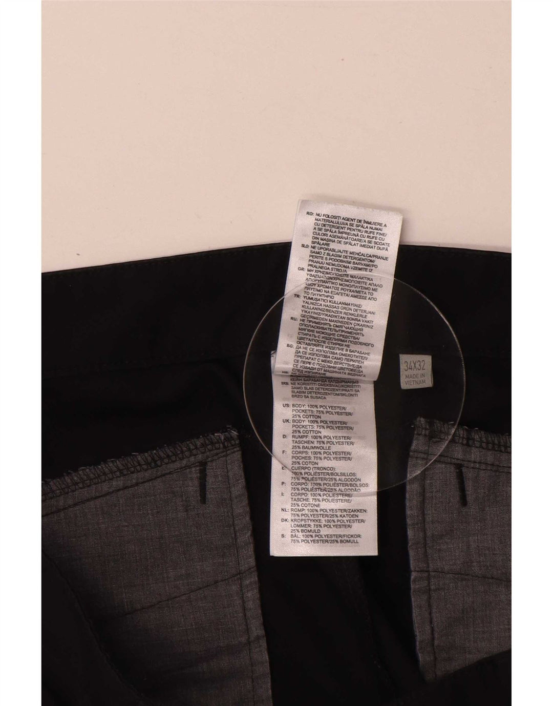 Pantaloni chino slim pentru bărbați Adidas W34 L32 poliester negru