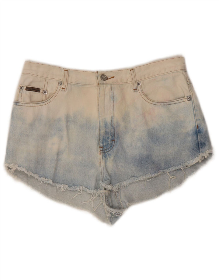 Pantaloni scurți din denim pentru femei CALVIN KLEIN US 10 Large W32 Blue Tie Dye Bumbac