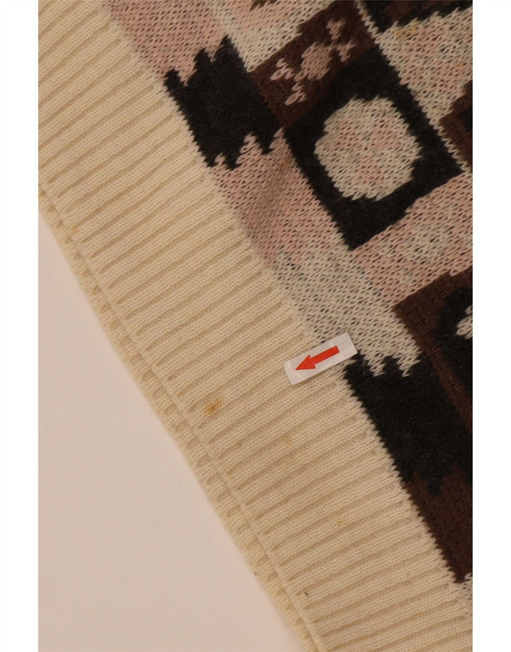 Pulover pentru bărbați Missoni cu decolteu rotund din lână geometrică maro mediu