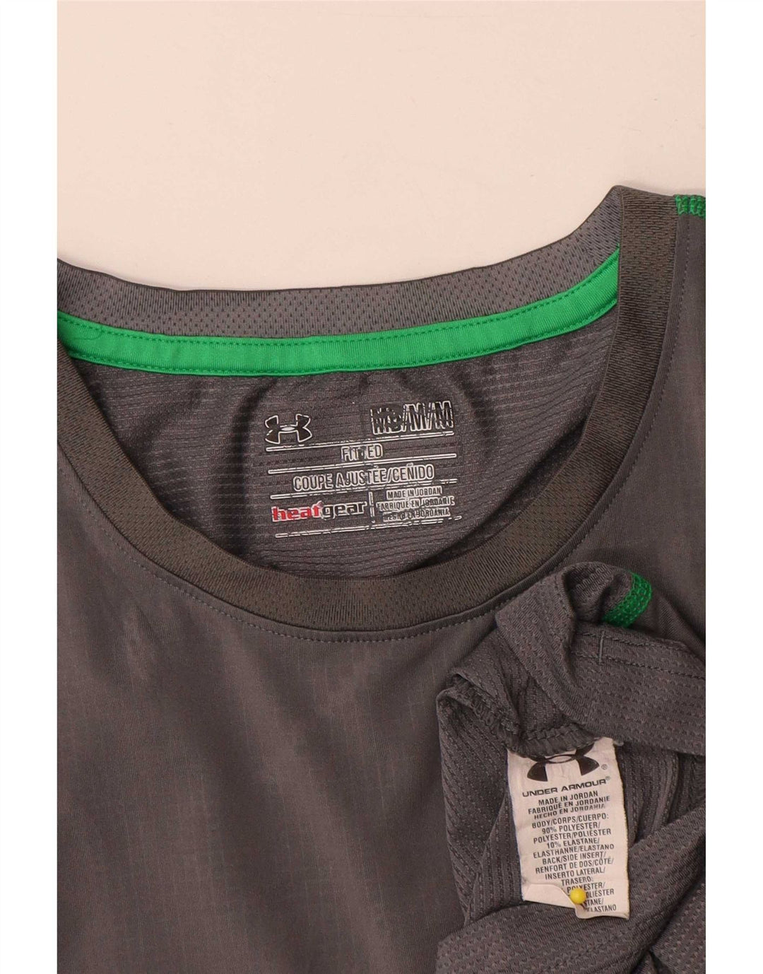 Tricou Under Armour pentru bărbați Heat Gear Top Mediu Gri Geometric Poliester