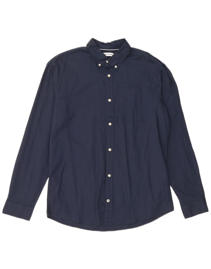 Cămașă Jack & Jones pentru bărbați XL, bumbac bleumarin