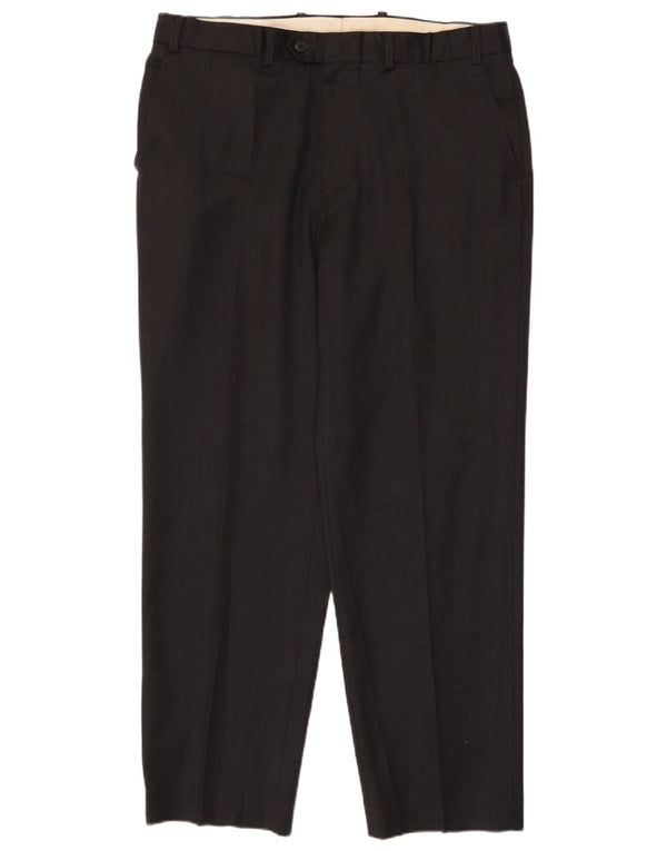 Marks & Spencer Pantaloni de costum pentru bărbați L38 L31 Lână neagră
