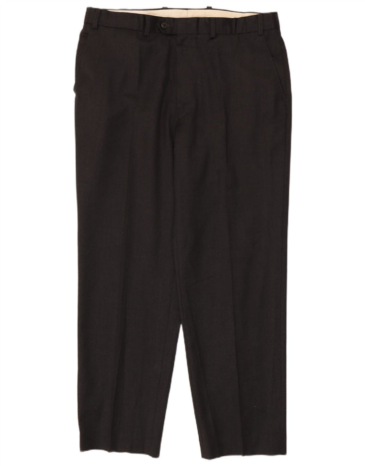 Marks & Spencer Pantaloni de costum pentru bărbați L38 L31 Lână neagră