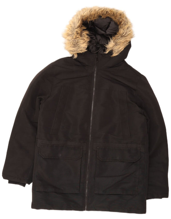 Jack & Jones Jachetă Parka cu glugă pentru bărbați UK 40 Poliester negru mare