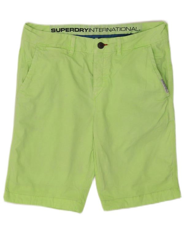 Pantaloni scurti chino Superdry pentru bărbați, mici W29, bumbac verde