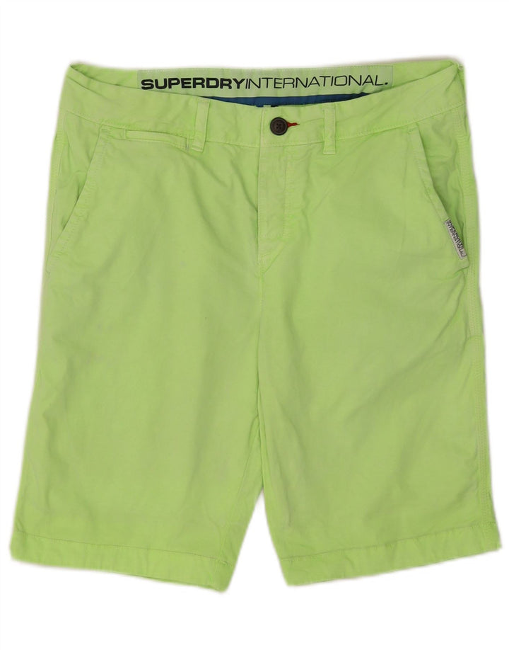 Pantaloni scurti chino Superdry pentru bărbați, mici W29, bumbac verde