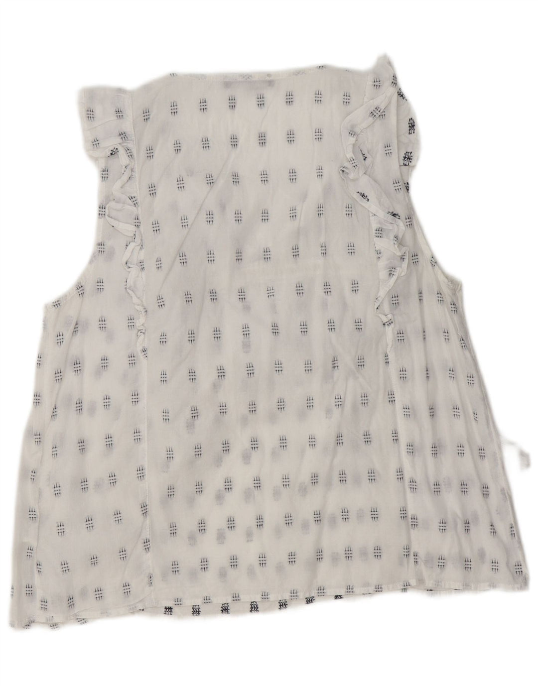 MARKS & SPENCER Bluză fără mâneci pentru femei UK 16 Large White Geometric