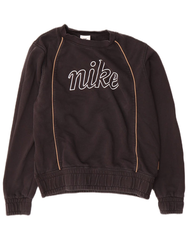 Pulover supradimensionat cu grafic Nike pentru femei UK 6 XS Bumbac negru