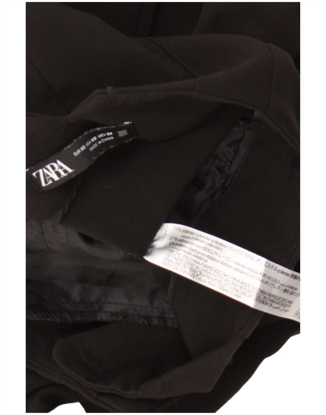 Pantaloni chino conici pentru femei Zara XS W24 L26 Poliester negru