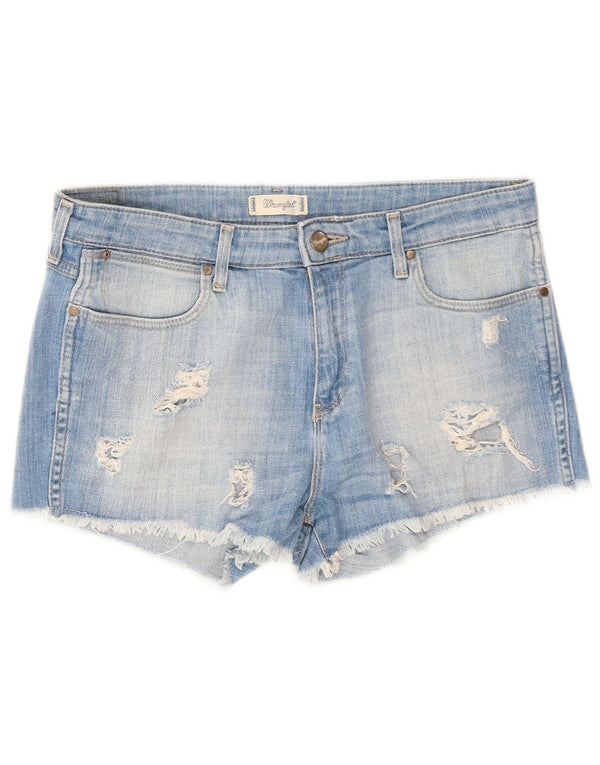Pantaloni scurți din denim învechit Wrangler pentru femei Boyfriend XS W29 Bumbac albastru