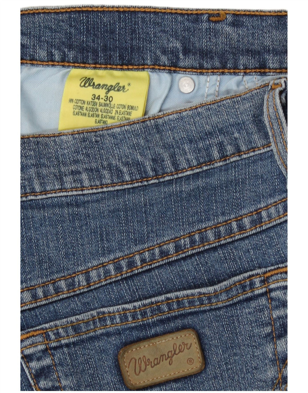 Blugi slim Wrangler pentru bărbați, cu ajustare normală, W34 L30, bumbac albastru