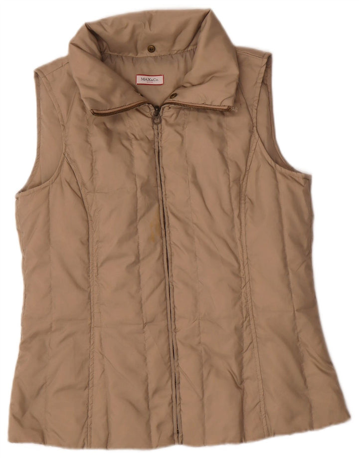 MAX & CO. Gilet căptușit pentru femei UK 10 Small Beige Nylon
