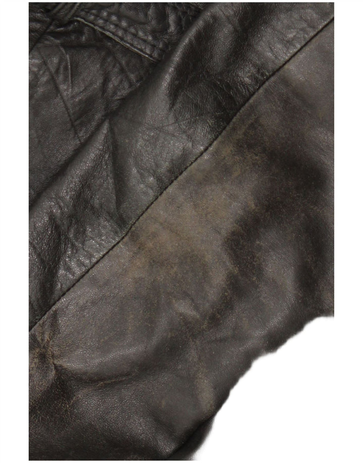 Geacă de piele vintage pentru femei IT 50 XL din piele neagră