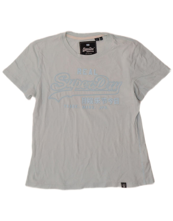 Tricou grafic Superdry pentru femei Top UK 12 Medium Blue Bumbac