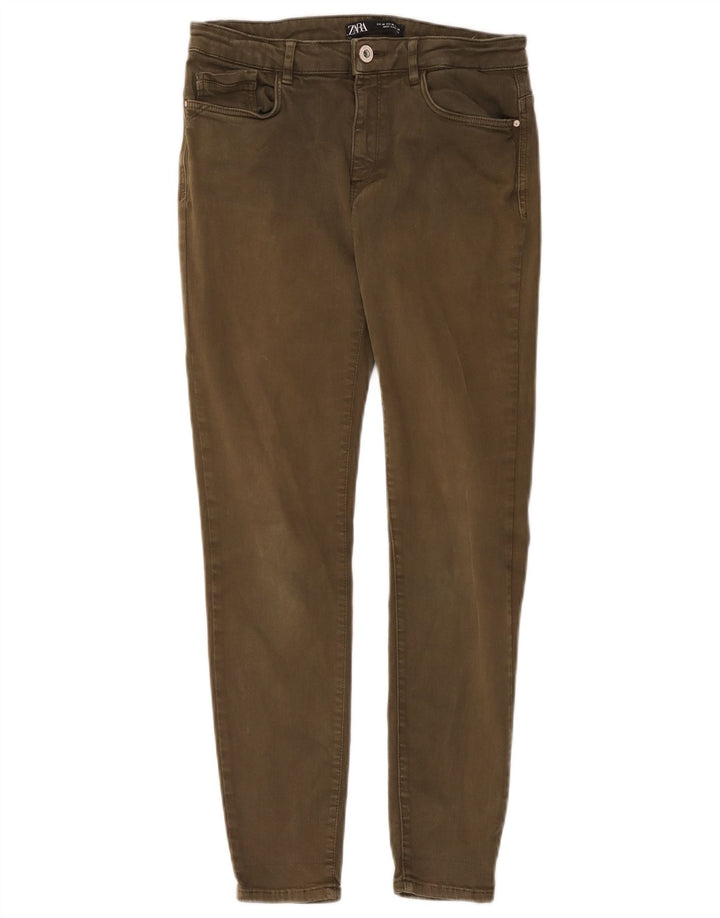 Blugi tăiați pentru femei Zara EU 40 Medium W30 L26 Kaki Bumbac