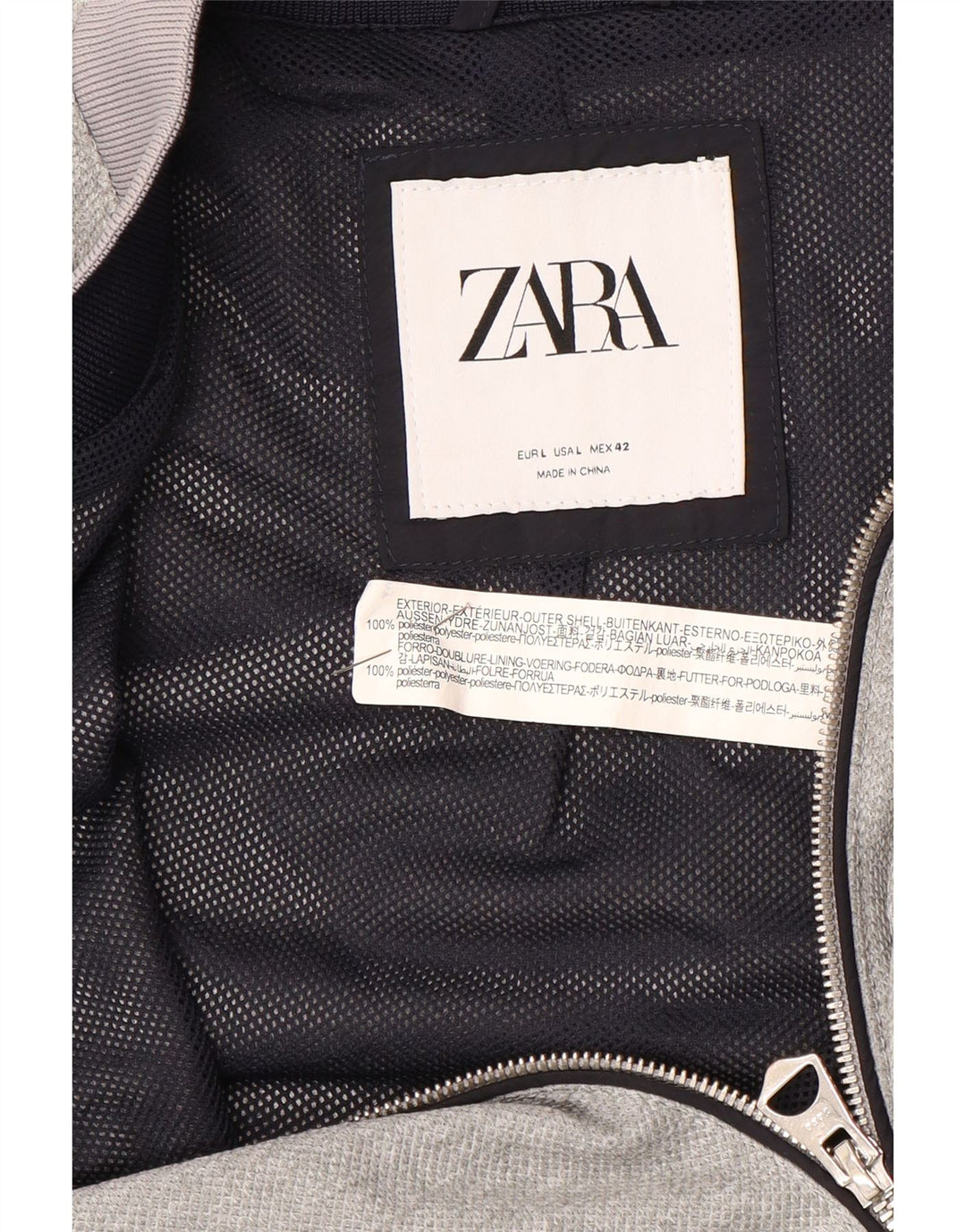 Bomber pentru bărbați Zara UK 40, mare, gri, poliester