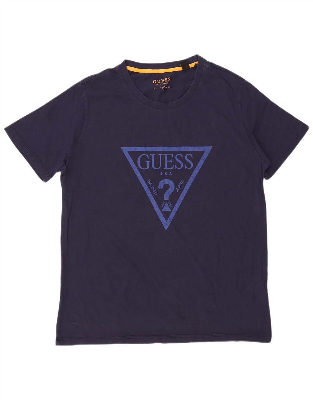 Tricou grafic pentru bărbați GUESS Top mare din bumbac bleumarin