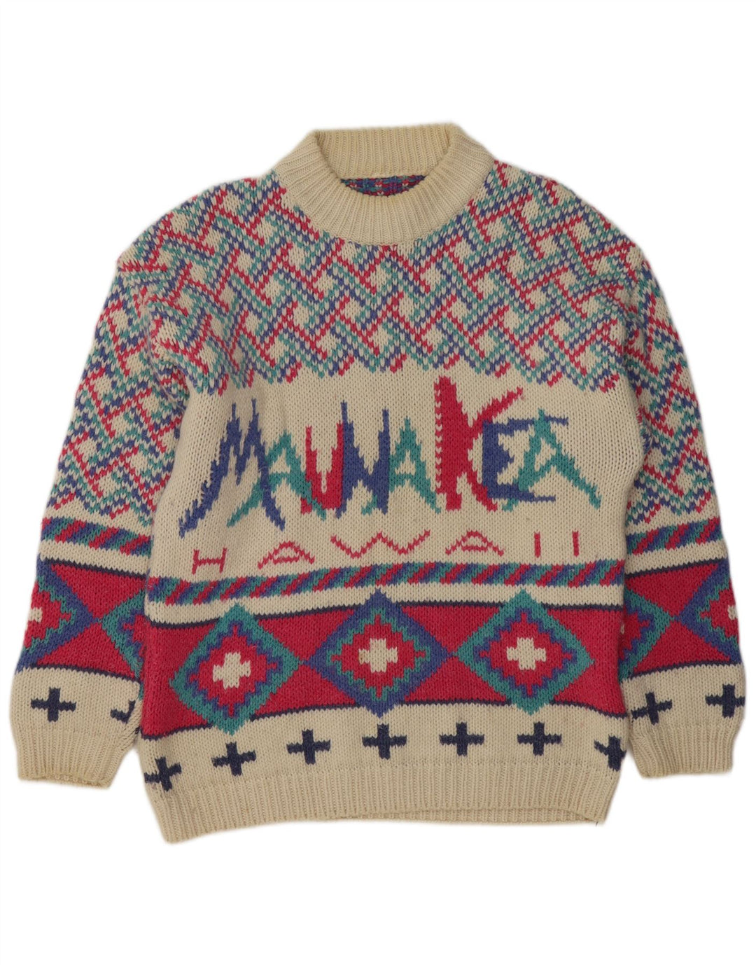 Pulover pentru bărbați Mauna Kea cu gât crew pulover mediu multicolor geometric
