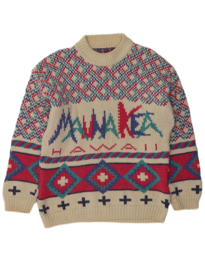 Pulover pentru bărbați Mauna Kea cu gât crew pulover mediu multicolor geometric