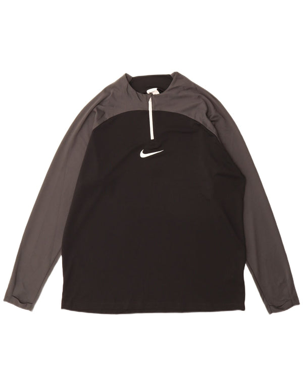 Nike pentru bărbați Dri Fit Top cu mânecă lungă XL, negru, color block