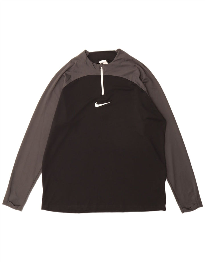 Nike pentru bărbați Dri Fit Top cu mânecă lungă XL, negru, color block