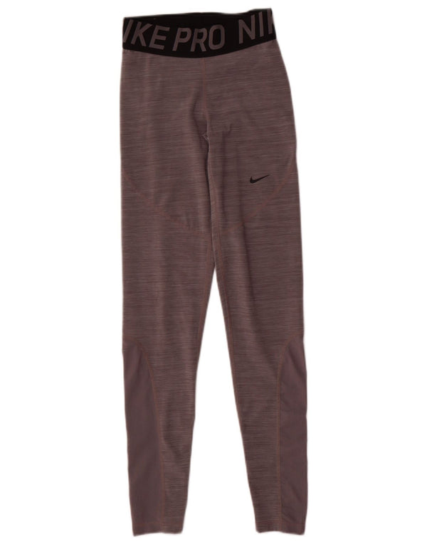 Leggings Nike Dri Fit Graphic pentru femei UK 4 XS Gri poliester color bloc