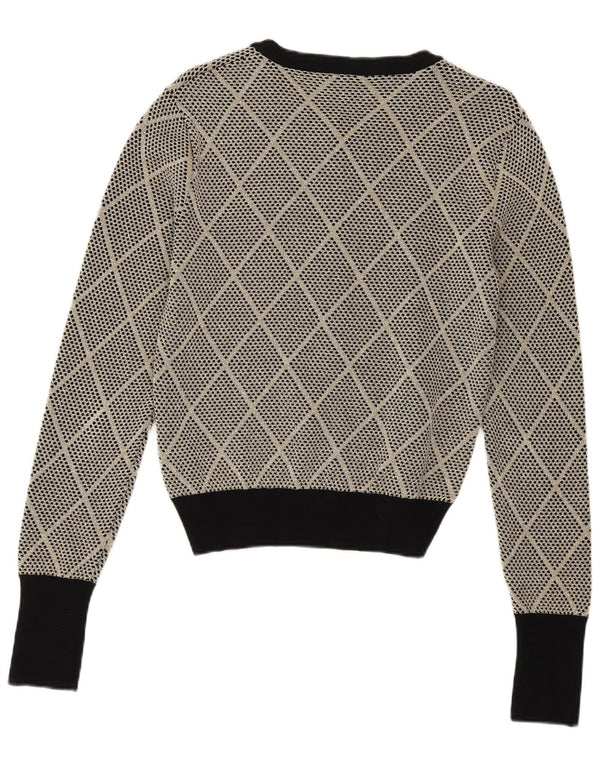 Pulover cardigan pentru femei Zara UK 10 mic gri Argyle/Diamond Viscose