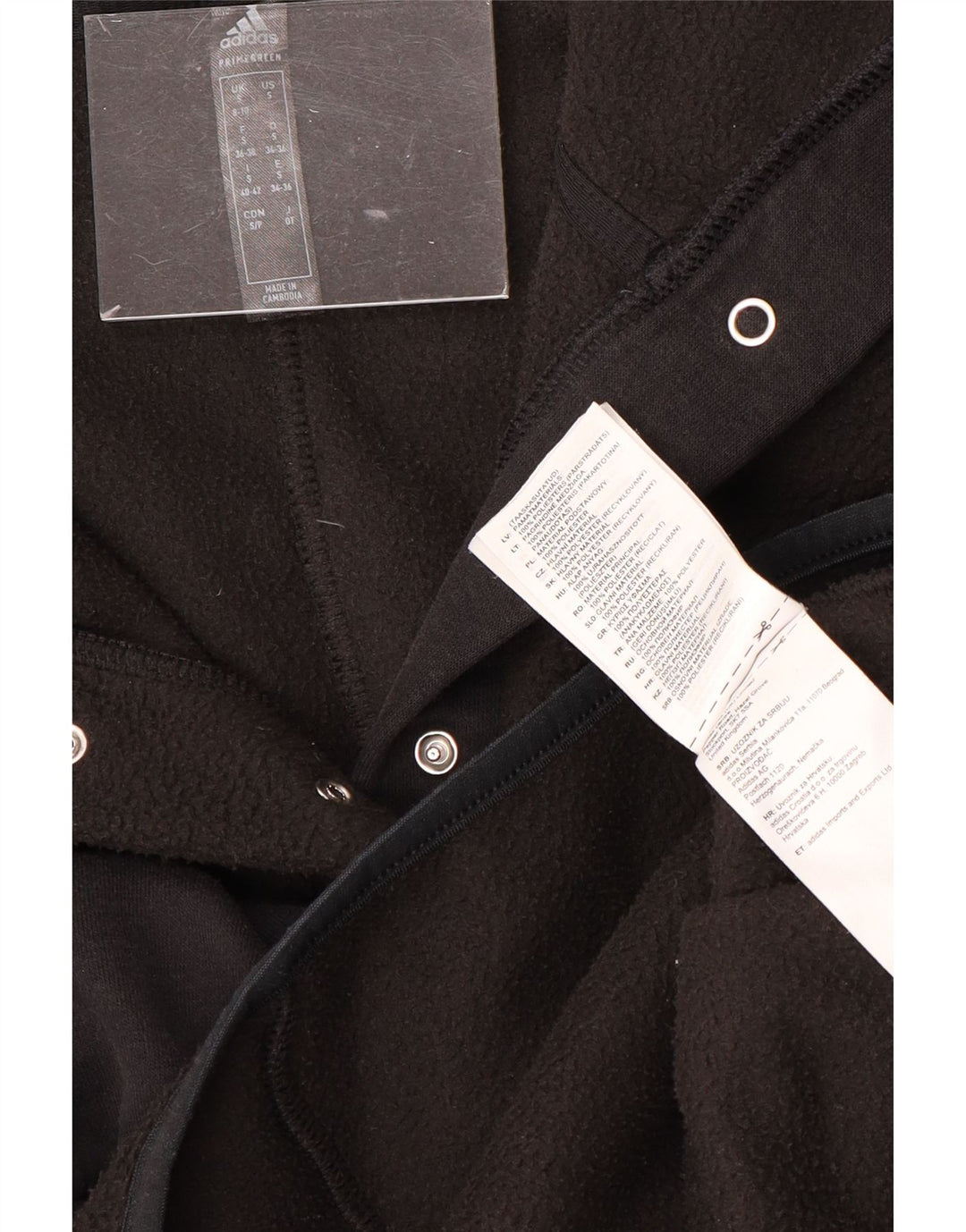 Pulover supradimensionat din lână ADIDAS pentru femei UK 8/10 Poliester negru mic