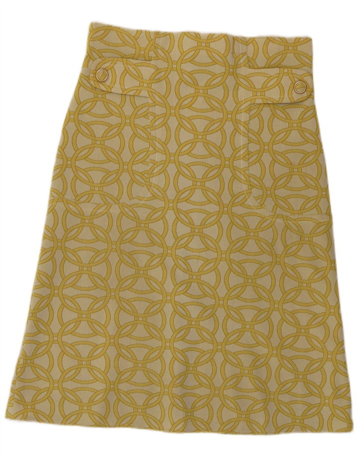 Fustă A-Line pentru Damă Vintage W30 Galben Mediu Geometric