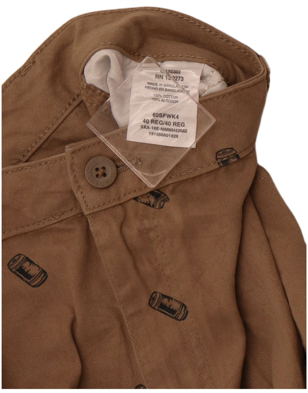 Pantaloni scurți cargo grafic WRANGLER pentru bărbați W40 XL bumbac maro