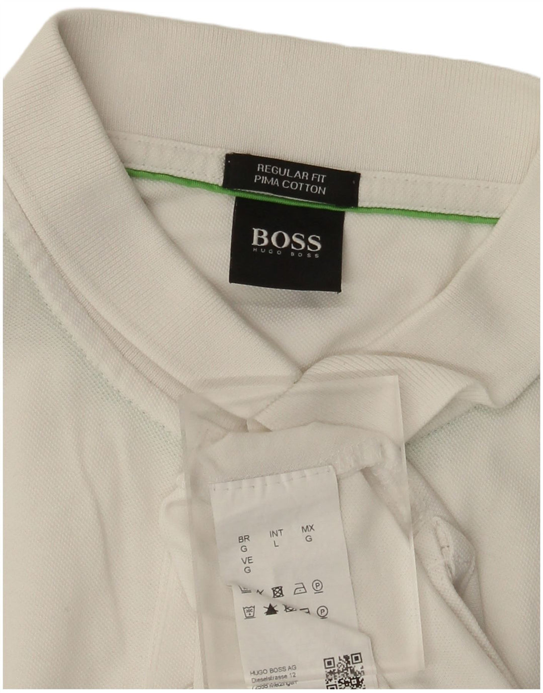 Cămașă polo Hugo Boss pentru bărbați, bumbac alb mare