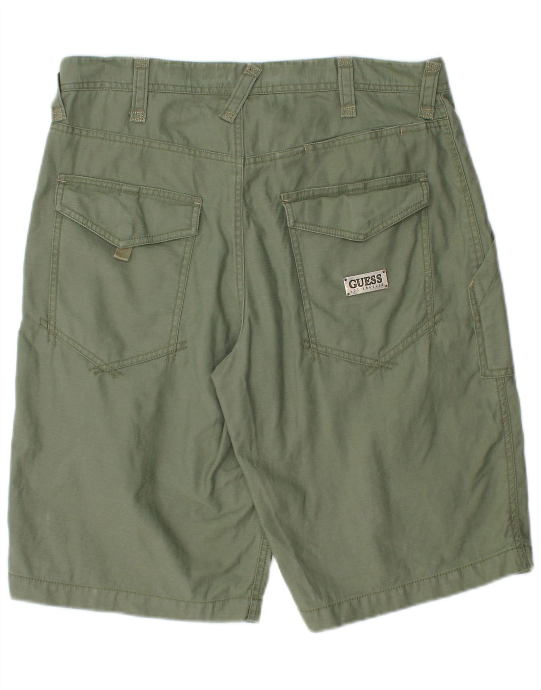 Pantaloni scurți cargo Guess pentru bărbați W30, bumbac mediu kaki