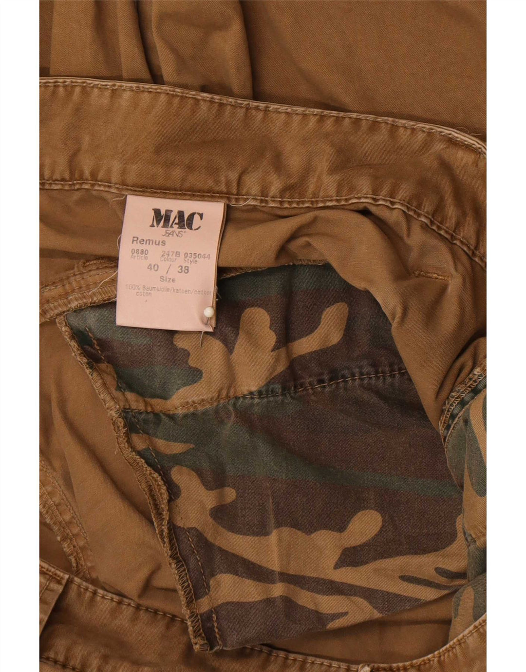 Pantaloni cargo drepti pentru bărbați Mac W40 L38 bumbac maro