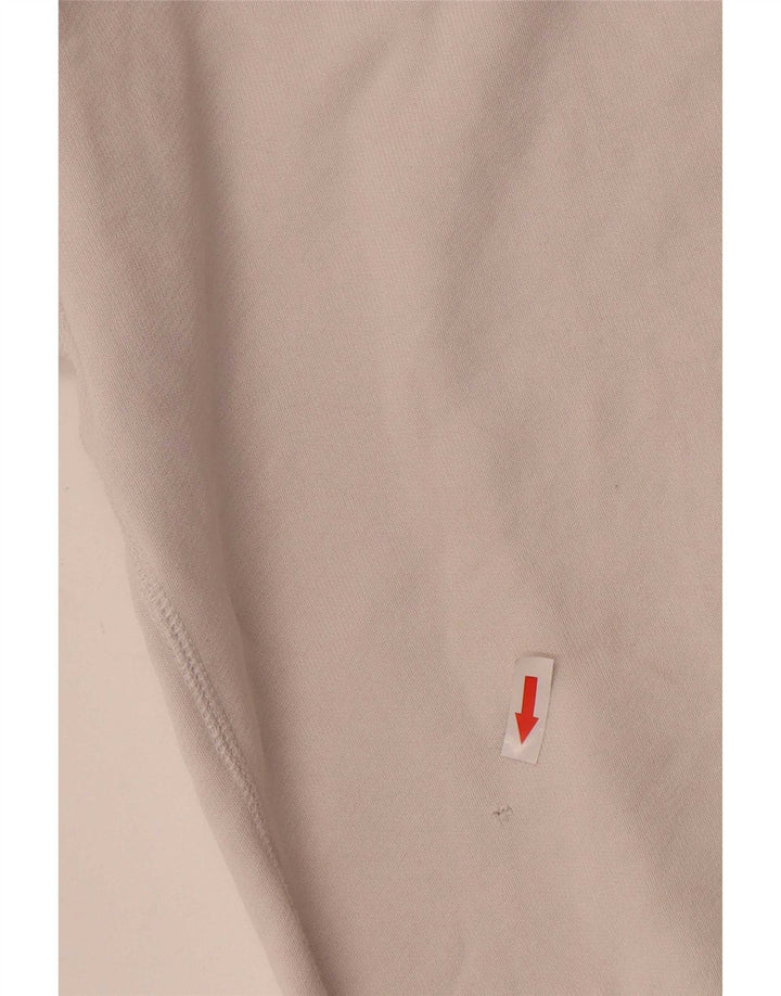 Pulover supradimensionat pentru femei Adidas UK 10 Bumbac alb mic