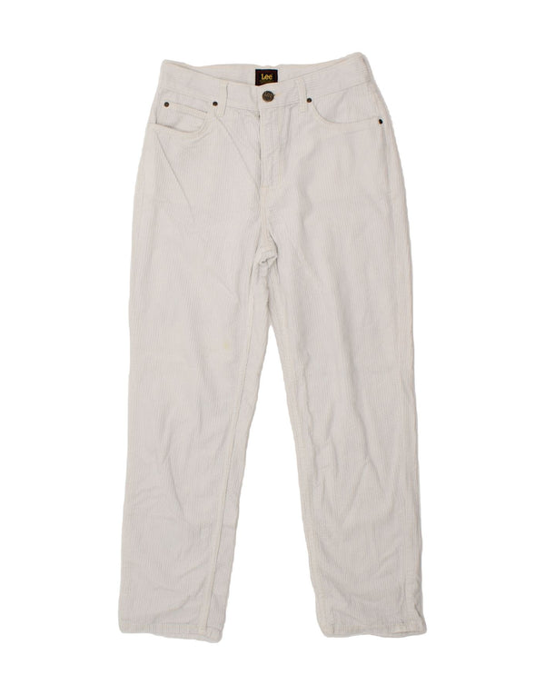 LEE Womens Carol Straight Corduroy Trousers W27 L31 White Cotton